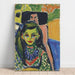Fränzi vor einem geschnitzten Stuhl - Ernst Ludwig Kirchner — Wandpräsentation des Kunstwerks