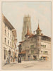 Fribourg Schweiz Tour St Nicolas zwischen der Großen Straße - Frédéric François d'Andiran — Ansicht des Kunstwerks