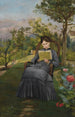 Thérèse liest im Méric-Park - Frédéric Bazille — Ansicht des Kunstwerks