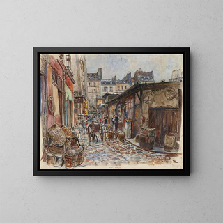 Der Markt der roten Kinder im Westen bei Regen im Jahr 1907, 3. Bezirk - Frédéric Houbron — gerahmtes Bild an der Wand