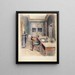 Schlafzimmer des bewohnten Hauses von Honoré de Balzac - Frédéric Léon — gerahmtes Bild an der Wand