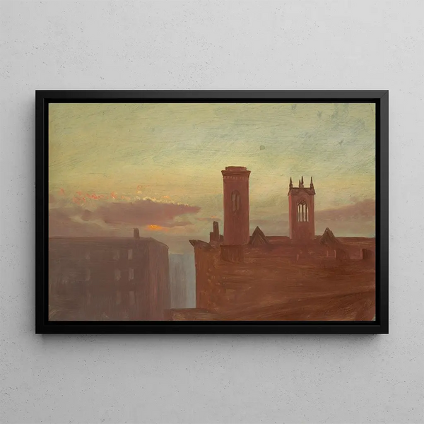 Dächer - Frederic Edwin Church — gerahmtes Bild an der Wand