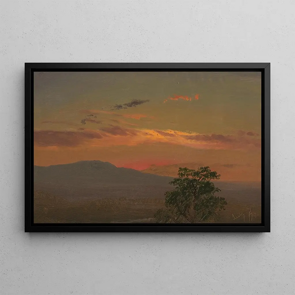 Frederic Edwin Church - Landscape at sunset Hudson NY.webp