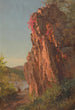 Landschaft mit großem Felsen möglicherweise North Carolina - Frederic Edwin Church — Ansicht des Kunstwerks