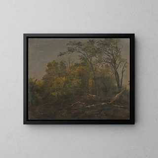 Holz des Maine-Gemäldes - Frederic Edwin Church — gerahmtes Bild an der Wand