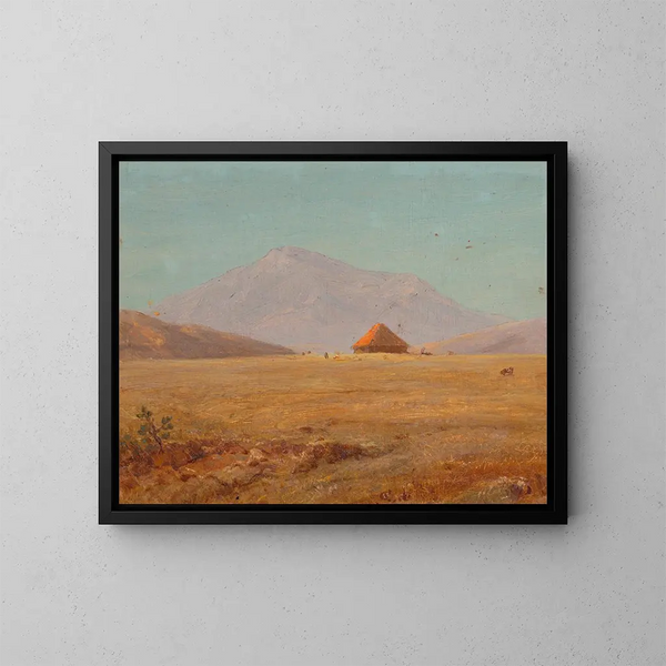 Plateau montagneux avec une cabane - Frederic Edwin Church — gerahmtes Bild an der Wand