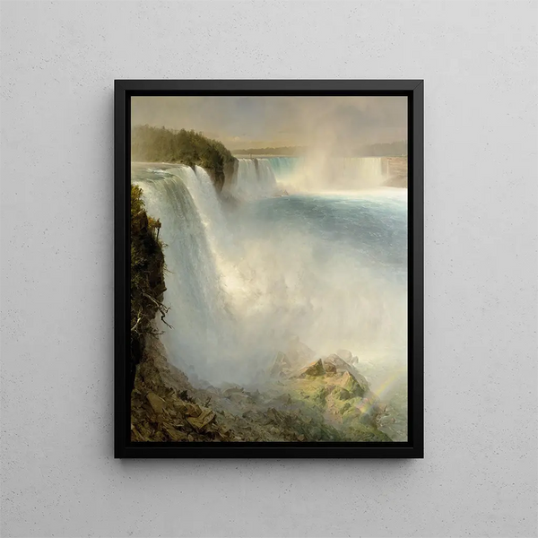 Die Niagarafälle auf der amerikanischen Seite - Frederic Edwin Church — gerahmtes Bild an der Wand