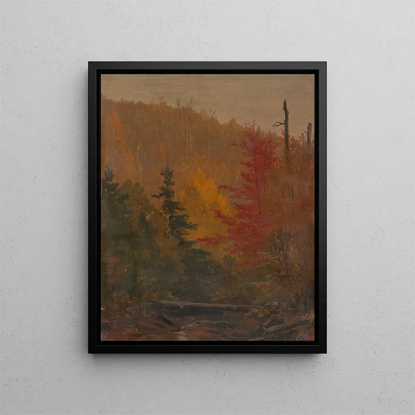 Wahrscheinlich in der Nähe von Katahdin im Herbst - Frederic Edwin Church — gerahmtes Bild an der Wand