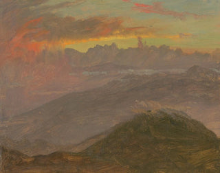 Sonnenuntergang und Berge - Frederic Edwin Church — Ansicht des Kunstwerks