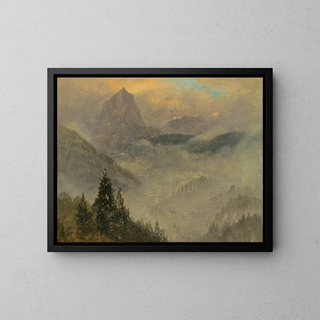 Der Hochkalter bei Berchtesgaden - Frederic Edwin Church — gerahmtes Bild an der Wand