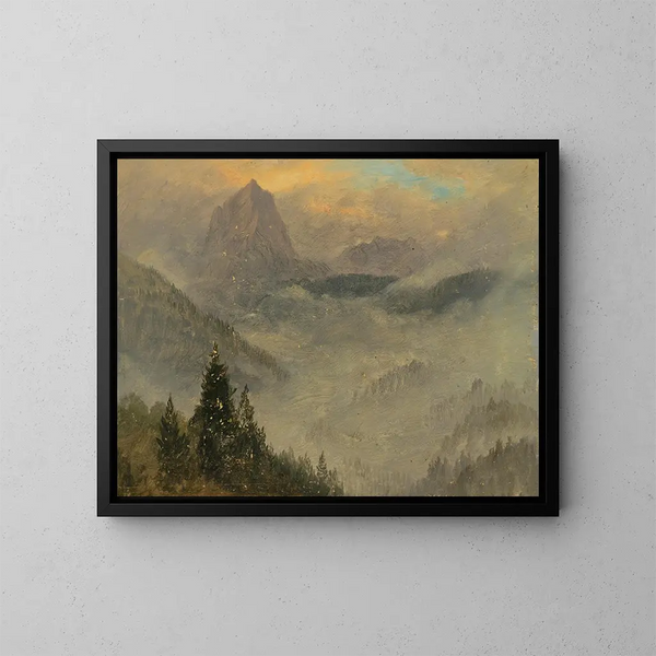 Der Hochkalter bei Berchtesgaden - Frederic Edwin Church — gerahmtes Bild an der Wand