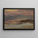 Landschaftsgemälde Winterlandschaft mit blauer Hügel bei Sonnenuntergang, Hudson, New York - Frederic Edwin Church — gerahmtes Bild an der Wand