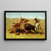 Die Büffeljagd - Frederic Remington — gerahmtes Bild an der Wand