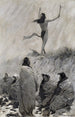 Der Feuerspucker hebt die Arme zum Donnervogel - Frederic Remington — Ansicht des Kunstwerks