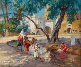 Frederick Arthur Bridgman - A view of an Algerian village.webp