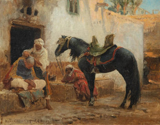 Der Barbier von Biskra - Frederick Arthur Bridgman — Ansicht des Kunstwerks