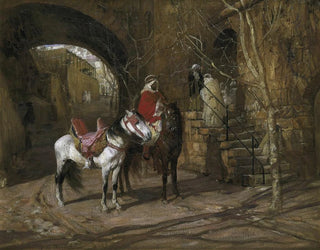 Cavalier dans une cour - Frederick Arthur Bridgman — Ansicht des Kunstwerks