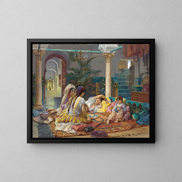 Im Harem - Frederick Arthur Bridgman — gerahmtes Bild an der Wand