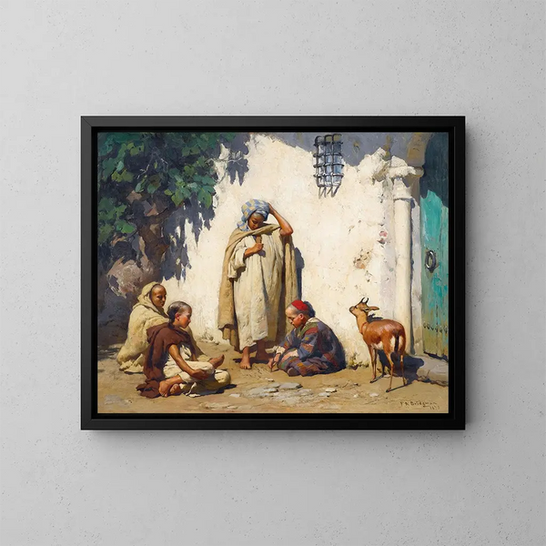 Der junge Schreiber - Frederick Arthur Bridgman — gerahmtes Bild an der Wand