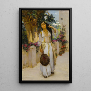 Frederick Arthur Bridgman - Woman of Algiers on a Veranda.webp