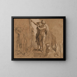 Johannes der Täufer - Frederick Bloemaert — gerahmtes Bild an der Wand