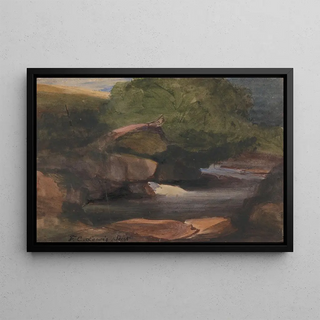Frederick Christian Lewis the Elder - Trees and a Rocky Stream.webp