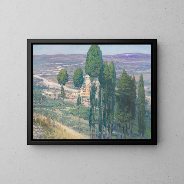 Das schattige Tal in Italien - Frederick Gottwald — gerahmtes Bild an der Wand