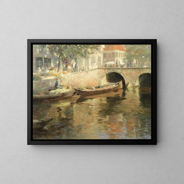 Pont à Alkmaar - Frederick Hall — gerahmtes Bild an der Wand
