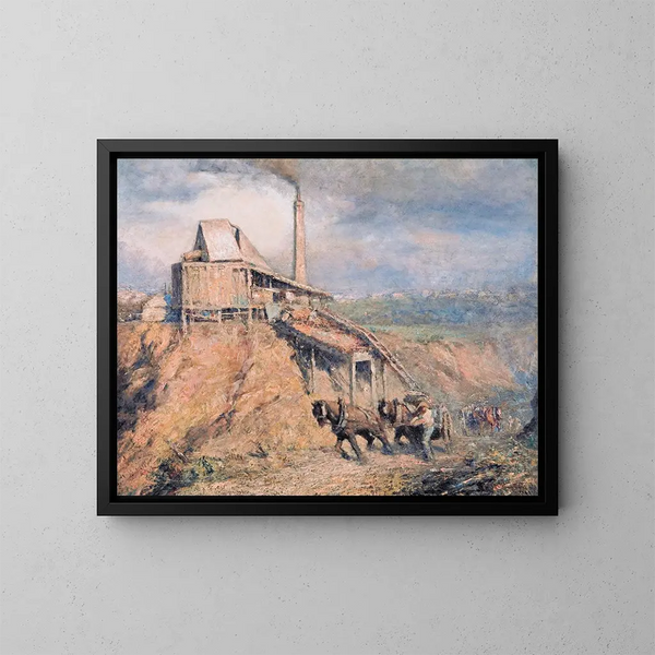 Der alte Steinknacker, Die Kiesgrube - Frederick McCubbin — gerahmtes Bild an der Wand
