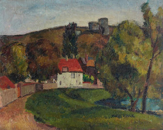 Landschaft eines Dorfes unter den Ruinen - Frederick Porter — Ansicht des Kunstwerks
