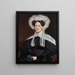 Portrait einer Dame mit einem Spitzenhut, die als Ehefrau eines Schiffskapitäns gilt - Frederick Randolph Spencer — gerahmtes Bild an der Wand
