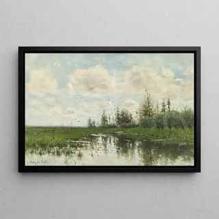 Fredericus Jacobus van Rossum du Chattel - Poel met bomen en weiland.webp