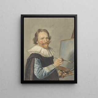 Frederik Hendricksz Vroom - Portret van Frederik Hendricksz Vroom voor zijn schildersezel.webp