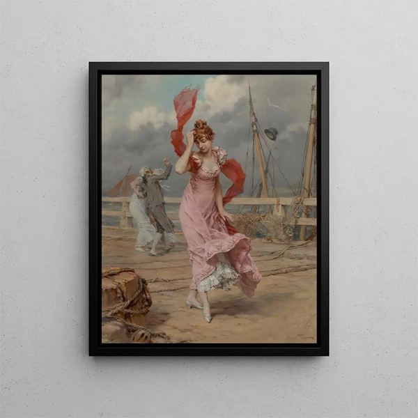 Eine windige Tag - Frederik Hendrik Kaemmerer — gerahmtes Bild an der Wand