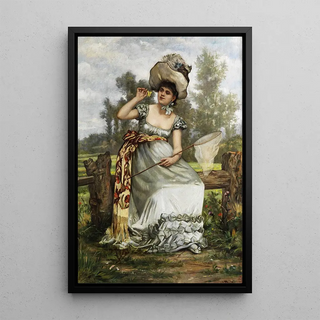 Frederik Hendrik Kaemmerer - Junge Dame beim Schmetterlingfangen.webp