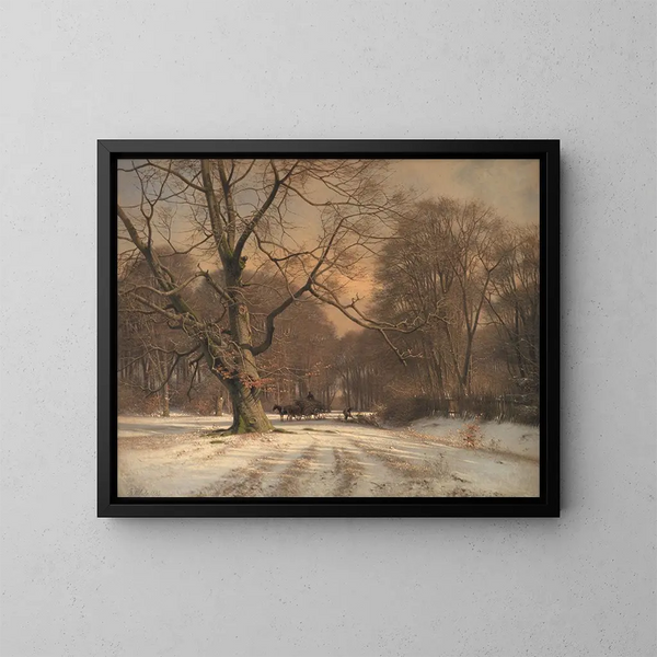 Winterlandschaft, Motiv von Jægersborg Dyrehave - Frederik Rohde — gerahmtes Bild an der Wand