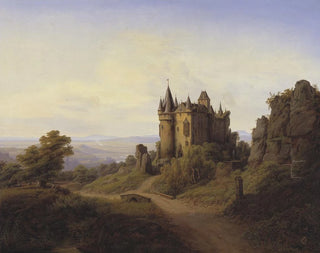 Das Schloss von Bresheim am Fluss Eifel - Frederik Sødring — Ansicht des Kunstwerks