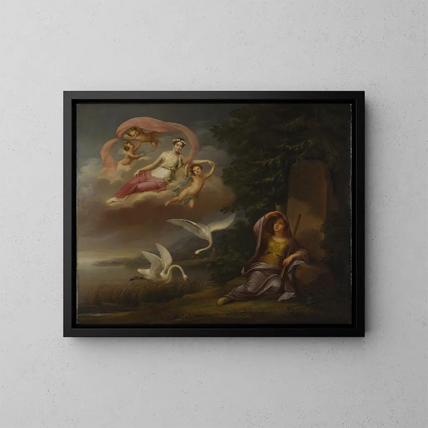 Allegorie der Ankunft der Kronprinzessin Joséphine in Schweden - Fredric Westin — gerahmtes Bild an der Wand