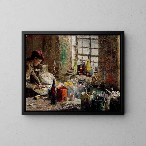 L'Atelier du peintre - Fredrik Kolstø — gerahmtes Bild an der Wand