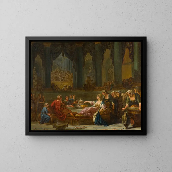 Kleopatra und die Perle - Französische Schule — gerahmtes Bild an der Wand