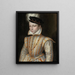 Portrait des Königs Karl IX von Frankreich 1550-1574 - Französische Schule — gerahmtes Bild an der Wand