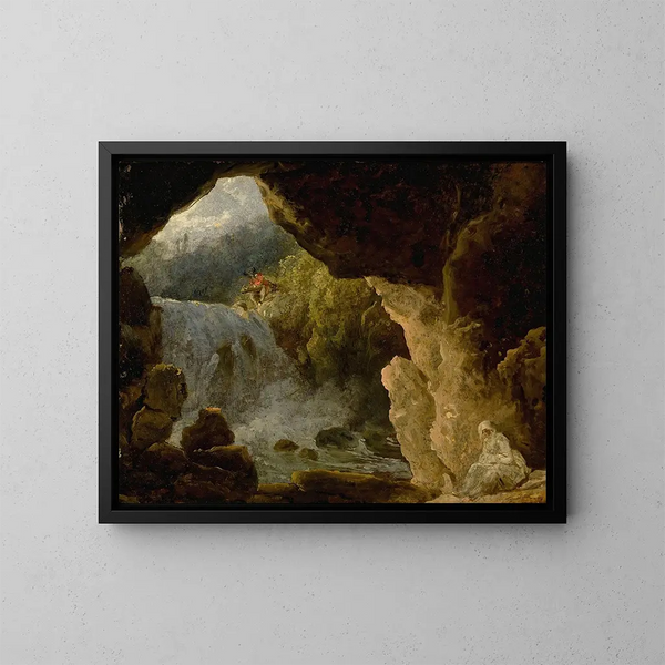 Die Grotte des Neptun in Tivoli - Französische Schule — gerahmtes Bild an der Wand