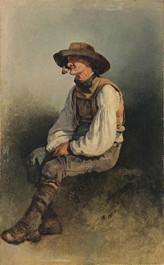 Friedrich August Matthias Gauermann - Bearded Man Smoking a Pipe.webp