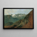 Le Dachstein depuis le Plassen près de Hallstatt - Friedrich August Matthias Gauermann — gerahmtes Bild an der Wand