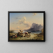 Bergers und Vieh am Ufer des Attersee - Friedrich August Matthias Gauermann — gerahmtes Bild an der Wand