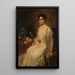 Dame sitzend in weißem Kleid - Friedrich August von Kaulbach — gerahmtes Bild an der Wand