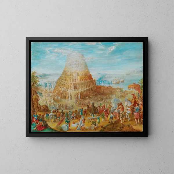 Die Turm von Babel - Friedrich Brentel — gerahmtes Bild an der Wand