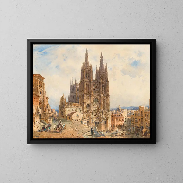 Die Kathedrale von Burgos - Friedrich Eibner — gerahmtes Bild an der Wand