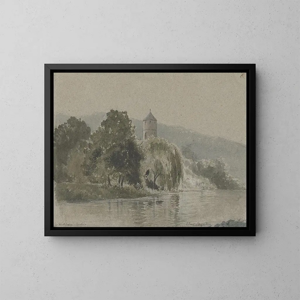 in der Nähe der Tauber, bei Wertheim - Friedrich Ernst Morgenstern — gerahmtes Bild an der Wand