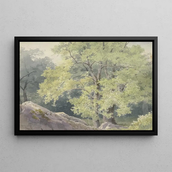 In den Wäldern bei Falkenstein - Friedrich Ernst Morgenstern — gerahmtes Bild an der Wand